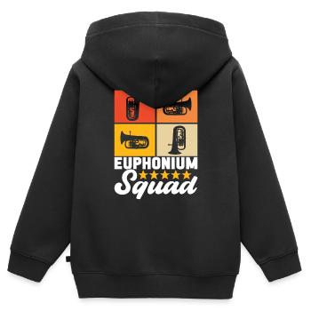Euphonium baryton cor ténor - Sweat Premium à capuche zippé enfant bio - noir - Dos - AI Model Kid Male (0cm)