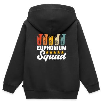 Euphonium baryton cor ténor - Sweat Premium à capuche zippé enfant bio - noir - Dos - AI Model Kid Male (0cm)