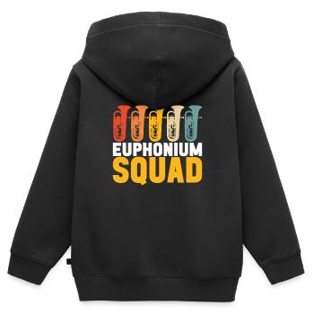 Euphonium baryton cor ténor - Sweat Premium à capuche zippé enfant bio - noir - Dos - AI Model Kid Male (0cm)