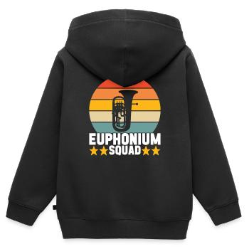 Euphonium baryton cor ténor - Sweat Premium à capuche zippé enfant bio - noir - Dos - AI Model Kid Male (0cm)