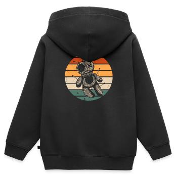 Retro Voodoo Puppen Design - Kinder Premium Organic Zip Hoodie - Schwarz - Hinten - AI Model Kid Male (0cm)