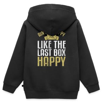 Facteur Transporteur Bureau de poste Boîte aux lettres Travailleur des postes - Sweat Premium à capuche zippé enfant bio - noir - Dos - AI Model Kid Male (0cm)