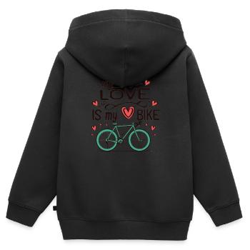 Rennrad Rennrad Sprüche Rennrad Spruch - Kinder Premium Organic Zip Hoodie - Schwarz - Hinten - AI Model Kid Male (0cm)