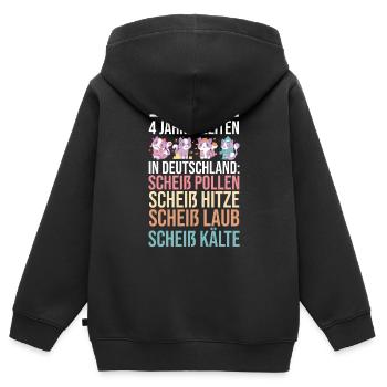 Die 4 Jahreszeiten In Deutschland - Kinder Premium Organic Zip Hoodie - Schwarz - Hinten - AI Model Kid Male (0cm)