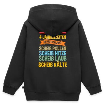 Die 4 Jahreszeiten In Deutschland - Kinder Premium Organic Zip Hoodie - Schwarz - Hinten - AI Model Kid Male (0cm)