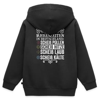 Die 4 Jahreszeiten In Deutschland - Kinder Premium Organic Zip Hoodie - Schwarz - Hinten - AI Model Kid Male (0cm)
