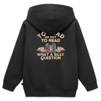 Lire ou ne pas lire - quelle question stupide - Sweat Premium à capuche zippé enfant bio - noir - Dos - AI Model Kid Male (0cm)