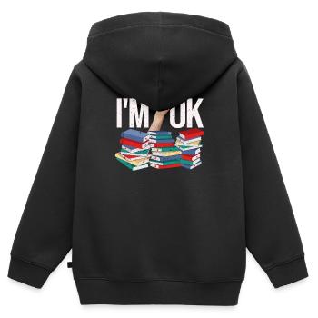 Ich bin Ok Lustige Bücher Leser Bibliothekar - Kinder Premium Organic Zip Hoodie - Schwarz - Hinten - AI Model Kid Male (0cm)