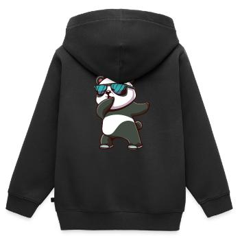 Panda Dabbing Panda Pandas Panda Baby - Sweat Premium à capuche zippé enfant bio - noir - Dos - AI Model Kid Male (0cm)