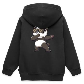 Panda Dabbing Panda Pandas Panda Baby - Sweat Premium à capuche zippé enfant bio - noir - Dos - AI Model Kid Male (0cm)