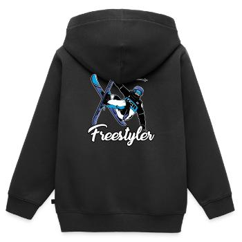 Tolles Freestyler Outfit Freestyle Ski - Kinder Premium Organic Zip Hoodie - Schwarz - Hinten - AI Model Kid Male (0cm)