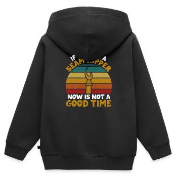 When you see a seam ripper Funny Love Closeness - Kids Premium Organic Zip-up Hoodie - black - Back - AI Model Kid Male (0cm)