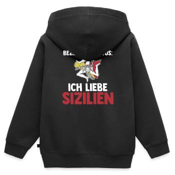 Sizilianer Sizilianisch Sizilien - Kinder Premium Organic Zip Hoodie - Schwarz - Hinten - AI Model Kid Male (0cm)