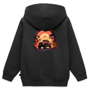 Monstertruck - Kinder Premium Organic Zip Hoodie - Schwarz - Hinten - AI Model Kid Male (0cm)