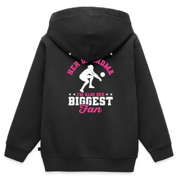 Je suis sa grand-mère Je suis son plus grand fan Libero Volleyb - Sweat Premium à capuche zippé enfant bio - noir - Dos - AI Model Kid Male (0cm)