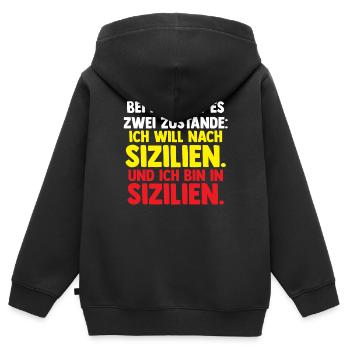 Sizilianer Sizilianisch Sizilien - Kinder Premium Organic Zip Hoodie - Schwarz - Hinten - AI Model Kid Male (0cm)