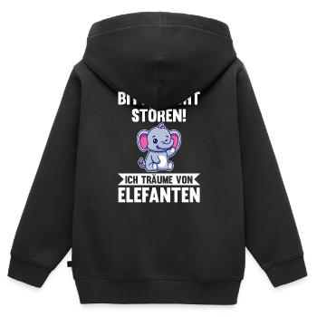 Elefant Elefanten - Kinder Premium Organic Zip Hoodie - Schwarz - Hinten - AI Model Kid Male (0cm)