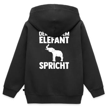 Elefant Elefanten - Kinder Premium Organic Zip Hoodie - Schwarz - Hinten - AI Model Kid Male (0cm)