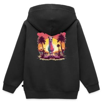 Alpaka - Kinder Premium Organic Zip Hoodie - Schwarz - Hinten - AI Model Kid Male (0cm)