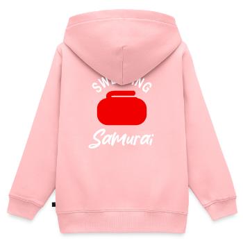 Wischender Samurai - Kinder Premium Organic Zip Hoodie - Rosa - Hinten - AI Model Kid Female (0cm)