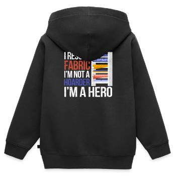I Rescue Fabric Sewing Sewer Sewist Tailor - Kinder Premium Organic Zip Hoodie - Schwarz - Hinten - AI Model Kid Male (0cm)