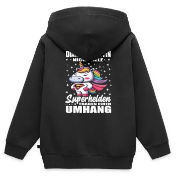 Diätassistentin Nicht Alle Superhelden Umhang - Kinder Premium Organic Zip Hoodie - Schwarz - Hinten - AI Model Kid Male (0cm)