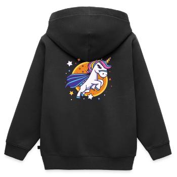 Licorne Super-héros Licornes Licorne Bébé Licorne - Sweat Premium à capuche zippé enfant bio - noir - Dos - AI Model Kid Male (0cm)