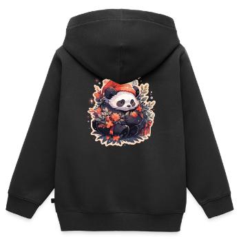Panda Panda Ours Panda Bébé Pandas Panda Animal - Sweat Premium à capuche zippé enfant bio - noir - Dos - AI Model Kid Male (0cm)