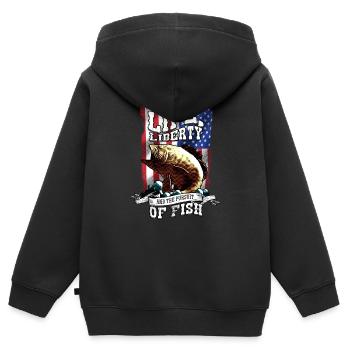 Leben Freiheit Und Die Verfolgung Von Fisch - Kinder Premium Organic Zip Hoodie - Schwarz - Hinten - AI Model Kid Male (0cm)
