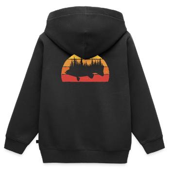 Leben Freiheit Und Die Verfolgung Von Fisch - Kinder Premium Organic Zip Hoodie - Schwarz - Hinten - AI Model Kid Male (0cm)