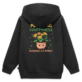 Angenehme Pflanzen von amüsanten Eltern Zitat - Kinder Premium Organic Zip Hoodie - Schwarz - Hinten - AI Model Kid Male (0cm)