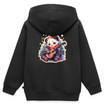 Panda Panda Ours Panda Bébé Pandas Panda Animal - Sweat Premium à capuche zippé enfant bio - noir - Dos - AI Model Kid Male (0cm)