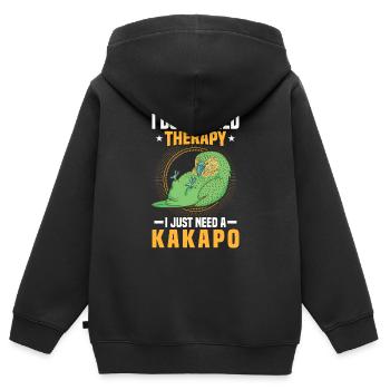 Juste besoin de perroquet kakapo incapable de voler - Sweat Premium à capuche zippé enfant bio - noir - Dos - AI Model Kid Male (0cm)