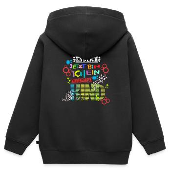 Kindergarten kindergartenkind kita - Kinder Premium Organic Zip Hoodie - Schwarz - Hinten - AI Model Kid Male (0cm)