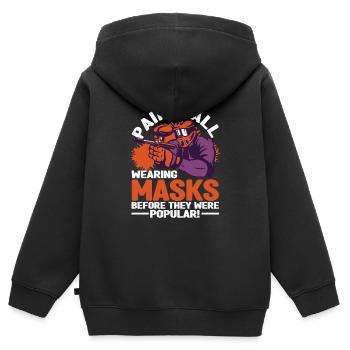 Paintball-Masken tragen, bevor sie populär wurden - Kinder Premium Organic Zip Hoodie - Schwarz - Hinten - AI Model Kid Male (0cm)