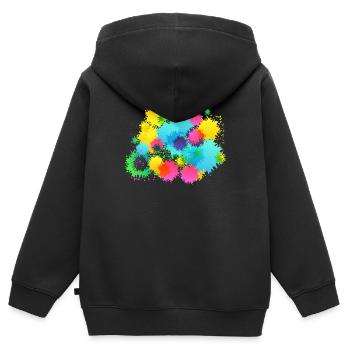 Paintball-Farbspritzer - Kinder Premium Organic Zip Hoodie - Schwarz - Hinten - AI Model Kid Male (0cm)