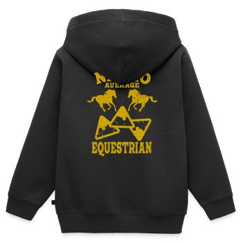 Plaisir équestre Équitation Équitation Équitation - Sweat Premium à capuche zippé enfant bio - noir - Dos - AI Model Kid Male (0cm)