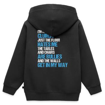 Tollpatschige Männer - Kinder Premium Organic Zip Hoodie - Schwarz - Hinten - AI Model Kid Male (0cm)