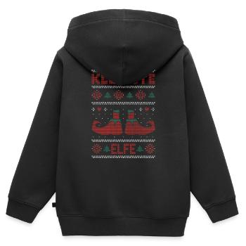 Ugly Christmas Weihnachtself Kleinste Elfe Baby - Kinder Premium Organic Zip Hoodie - Schwarz - Hinten - AI Model Kid Male (0cm)