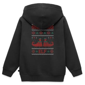 Ugly Christmas Weihnachtself Grosser Bruder Elf - Kinder Premium Organic Zip Hoodie - Schwarz - Hinten - AI Model Kid Male (0cm)