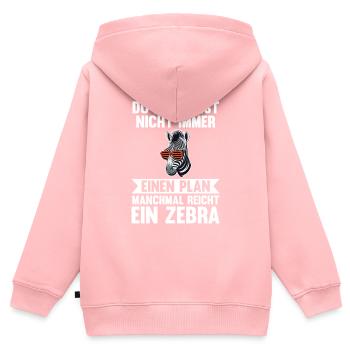 Zebra - Kinder Premium Organic Zip Hoodie - Rosa - Hinten - AI Model Kid Female (0cm)