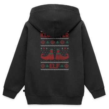 Ugly Christmas Weihnachtself Kleinster Elf Xmas - Kinder Premium Organic Zip Hoodie - Schwarz - Hinten - AI Model Kid Male (0cm)