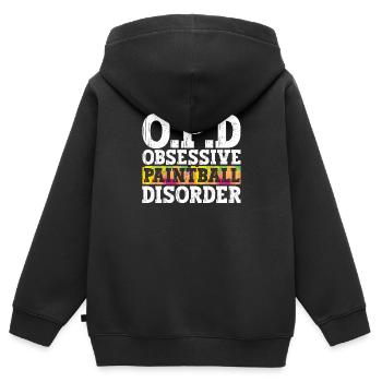 Équipe de paintball trouble obsessionnel-compulsif - Sweat Premium à capuche zippé enfant bio - noir - Dos - AI Model Kid Male (0cm)