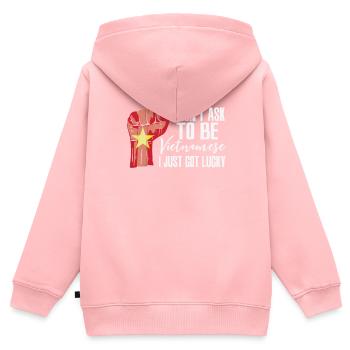 Vietnamesischer Stolz Vietnamesische Flagge - Kinder Premium Organic Zip Hoodie - Rosa - Hinten - AI Model Kid Female (0cm)