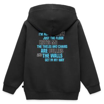 Männer Tollpatschige Leute - Kinder Premium Organic Zip Hoodie - Schwarz - Hinten - AI Model Kid Male (0cm)