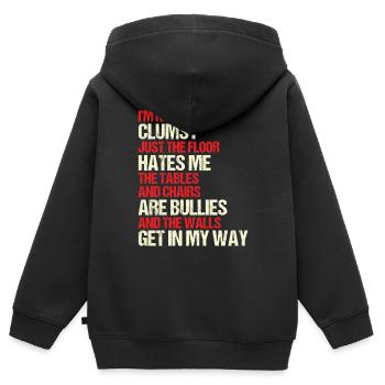 Retro Tollpatschiger Geschenksarkasmus - Kinder Premium Organic Zip Hoodie - Schwarz - Hinten - AI Model Kid Male (0cm)