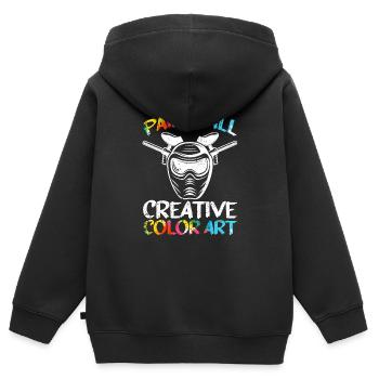Paintball Kreative Farbe Farbe Kunst Airsoft Paint - Kinder Premium Organic Zip Hoodie - Schwarz - Hinten - AI Model Kid Male (0cm)
