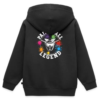 Paintball Legende Paintballer Gesichtsmaske Paint - Kinder Premium Organic Zip Hoodie - Schwarz - Hinten - AI Model Kid Male (0cm)