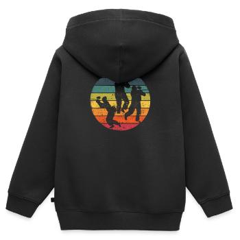 Paintball Spieler Paintballer Team Sport Retro - Kinder Premium Organic Zip Hoodie - Schwarz - Hinten - AI Model Kid Male (0cm)