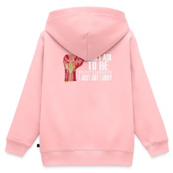 Montenegrinischer Stolz Montenegrinische Flagge - Kinder Premium Organic Zip Hoodie - Rosa - Hinten - AI Model Kid Female (0cm)